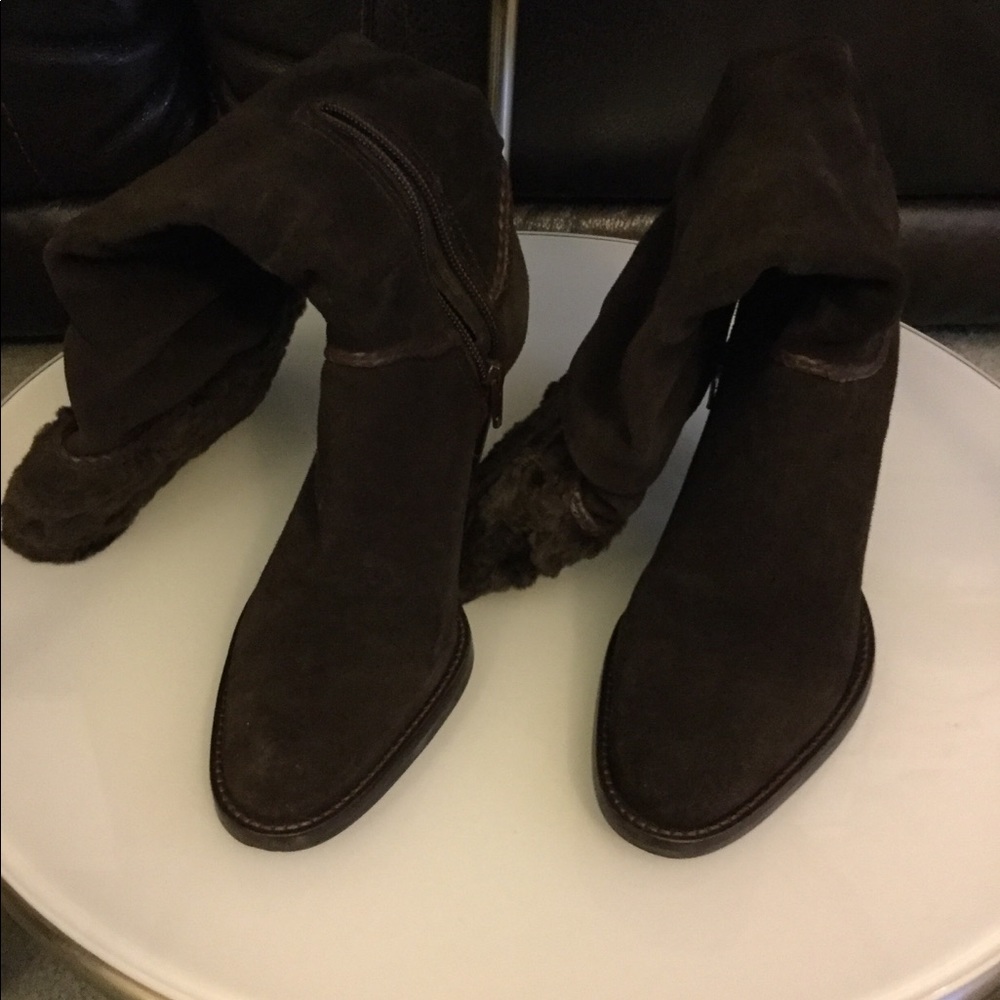 Dark Brown Suede Boots